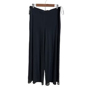 Tadashi Shoji Mesh Black Wide Leg Dress Pants Gala Core Dark Romantic Womans XL